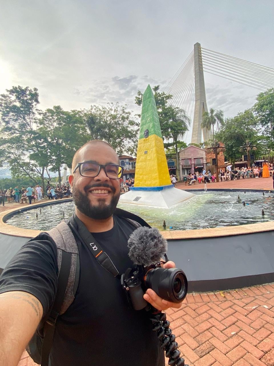 Igor Lima no Marco das Três Fronteiras, em Foz do Iguaçu